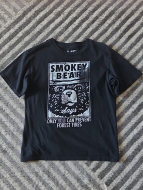 Smokey Bear Graphic Kids T-Shirt - Black